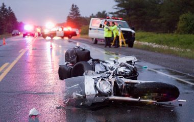 Lieu d'un accident de moto