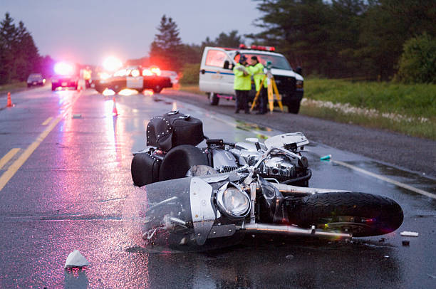 Lieu d'un accident de moto